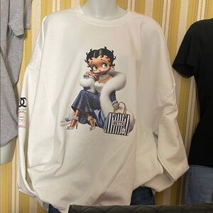 Custom White Graphic Sweatshirt 3xl NWOT